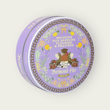 Metalldose mit Bio-Kräutertee von Brémond Fils – blumige und fruchtige Aromen mit grünem Rooibos, Lavendel und Aprikose