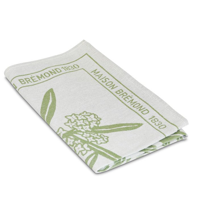 Geschirrtuch Baumwolle mit Olivenbaum Bluete Weiss