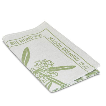 Geschirrtuch Baumwolle mit Olivenbaum Bluete Weiss