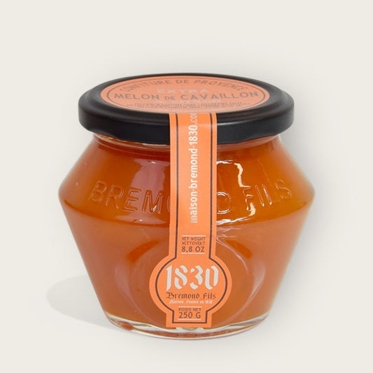 Glas mit Melonen-Zitronen-Konfitüre von Maison Brémond 1830
