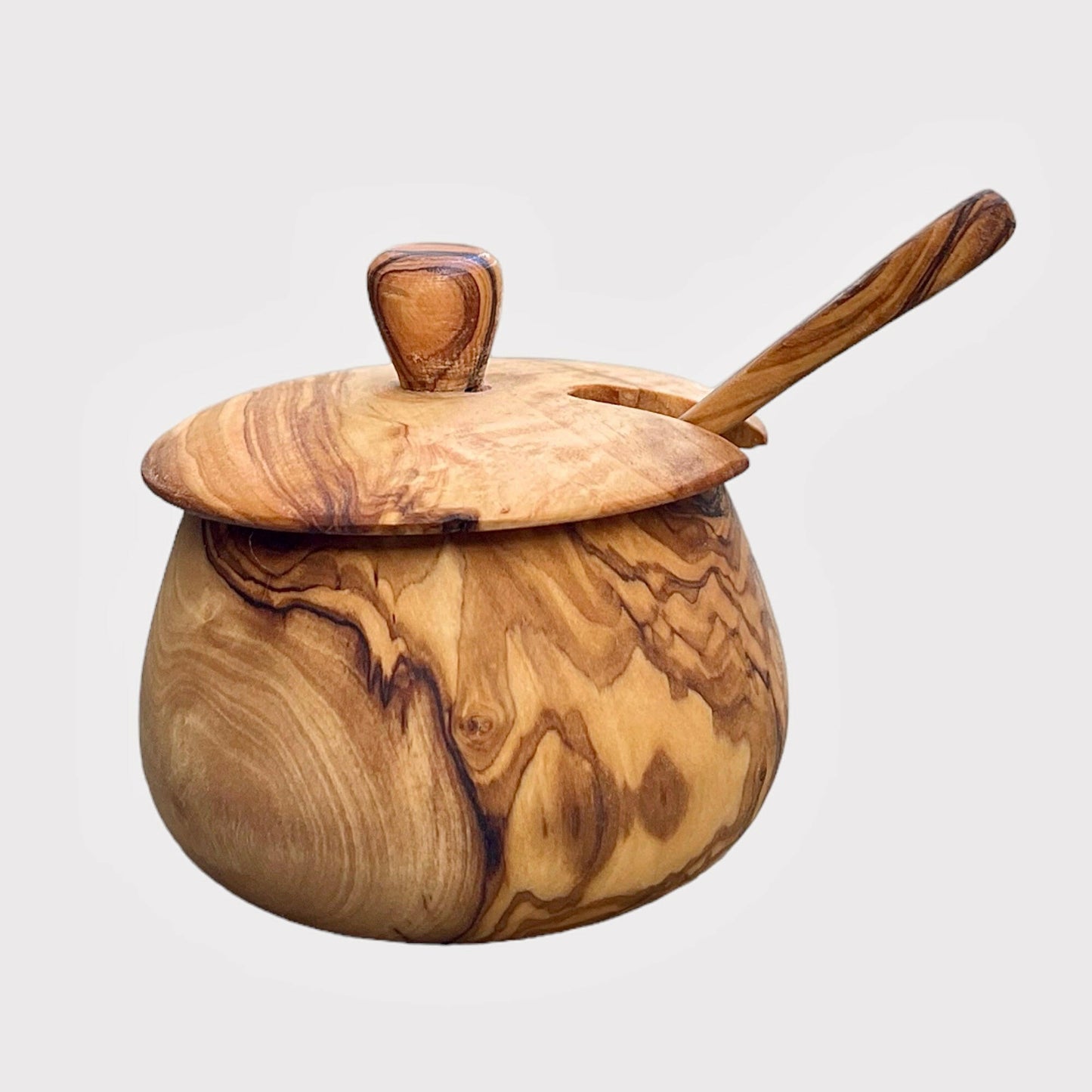 Olivenholz Dose, Salzdose, Zuckerdose, Gewürzdose