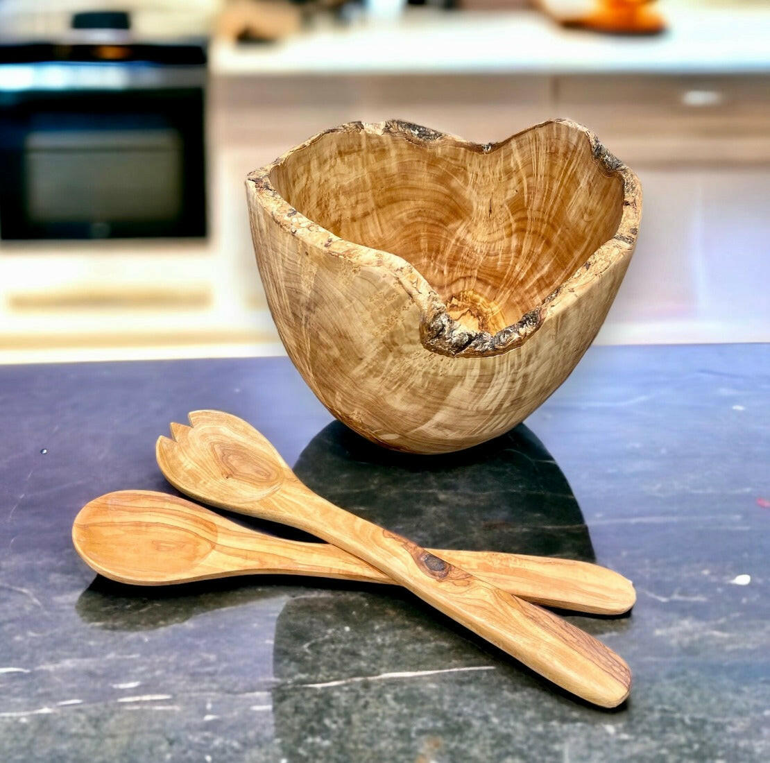 olivenholz salatbesteck