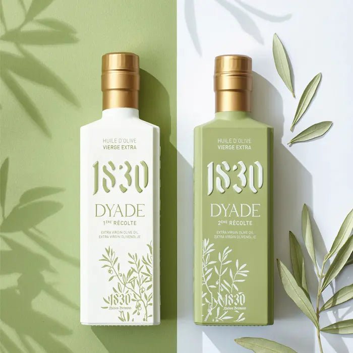 Flasche Dyade Olivenöl 1. und 2. Ernte von Maison Brémond 1830 – natives Olivenöl extra aus der Provence