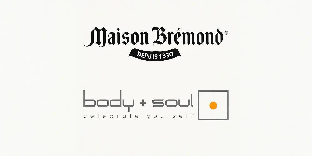 Logos von Maison Brémond 1830 und body + soul München übereinander angeordnet – offizieller Benefit-Partner für gesunde Ernährung und Lifestyle.
