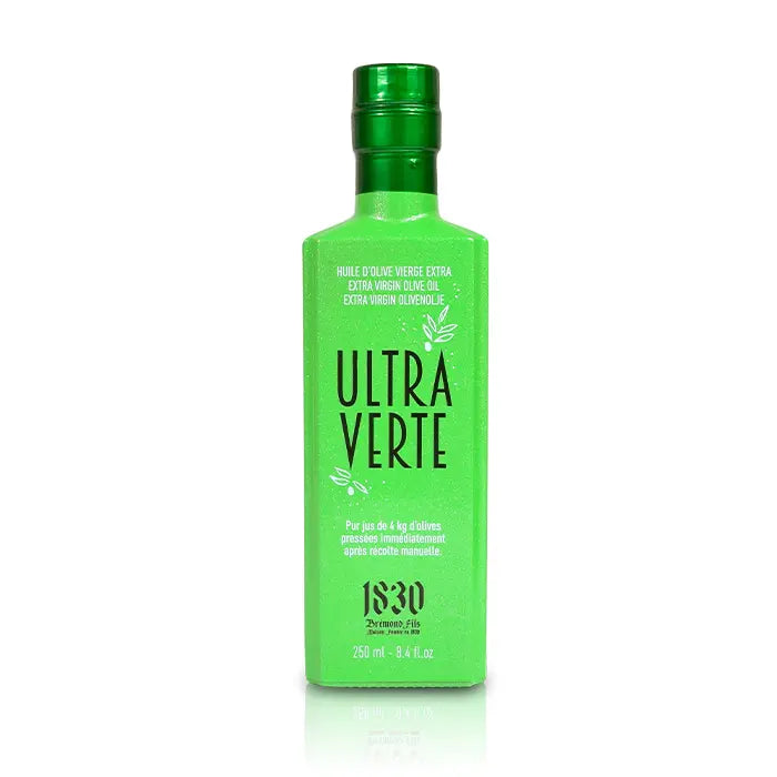 Ultra Verte Bio-Olivenöl aus Spanien – elegantes extra natives Olivenöl, perfekt für die feine Küche und mediterrane Gerichte.