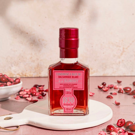 Weißes Balsamico-Condiment mit Cranberry von Maison Brémond 1830, 100 ml.