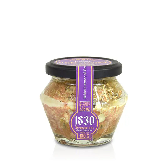 Terrine mit Lavendel aus der Provence im Glas, handwerklich hergestellte französische Feinkost, 100 g